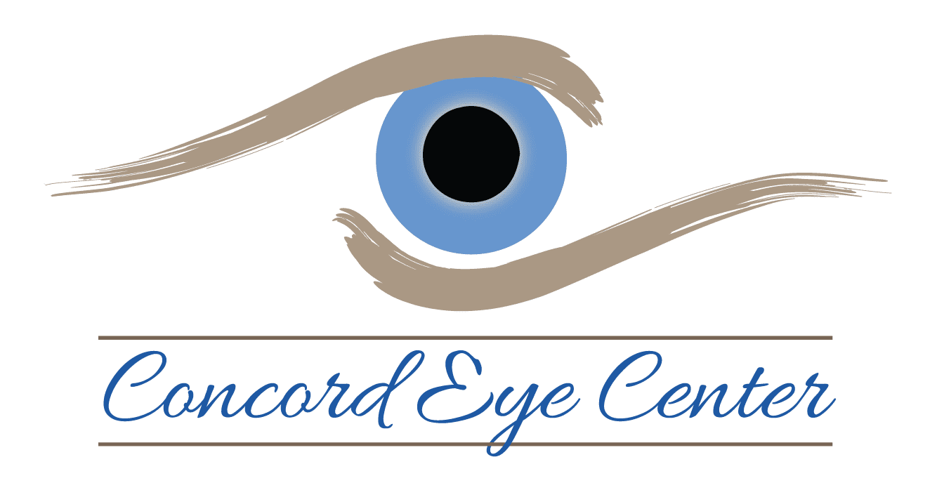 Logo of Concord Eye Center featuring a stylized eye with blue iris and brushstroke design.